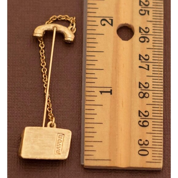 Vintage Antique Telephone Gold Tone Stick Pin - U21 - Picture 2 of 2